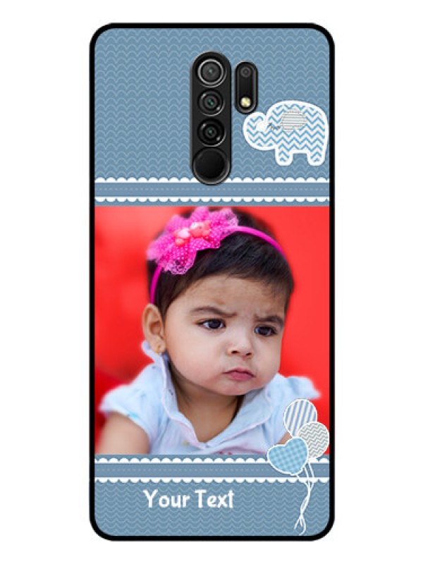 Custom Poco M2 Reloaded Photo Printing on Glass Case  - with Kids Pattern Design