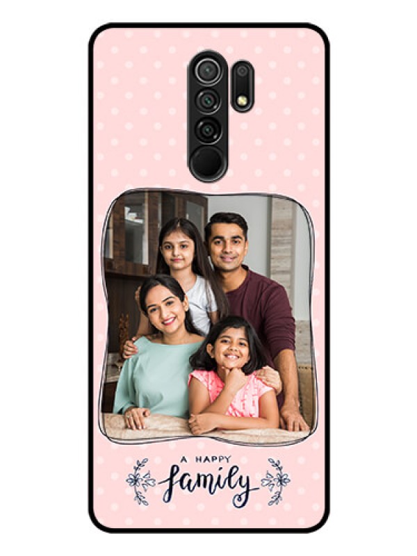 Custom Poco M2 Reloaded Custom Glass Phone Case  - Family with Dots Design