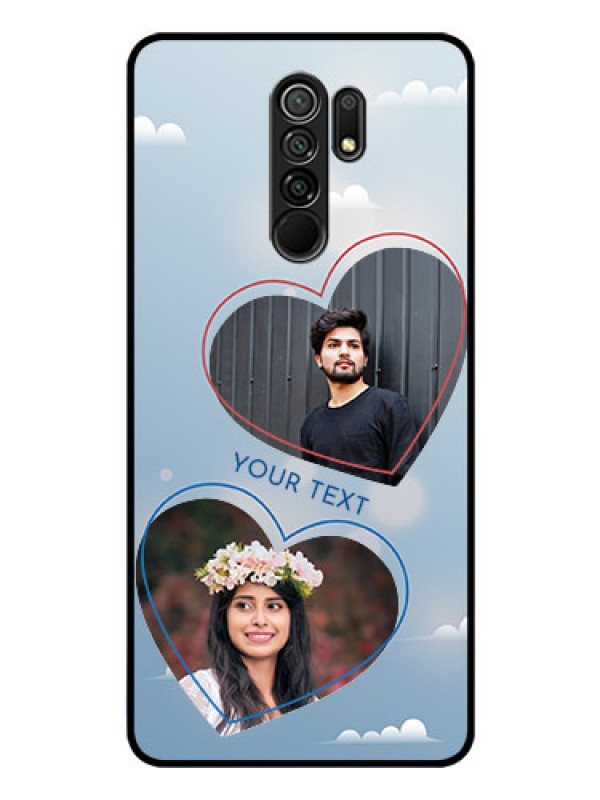 Custom Poco M2 Reloaded Custom Glass Mobile Case  - Blue Color Couple Design 