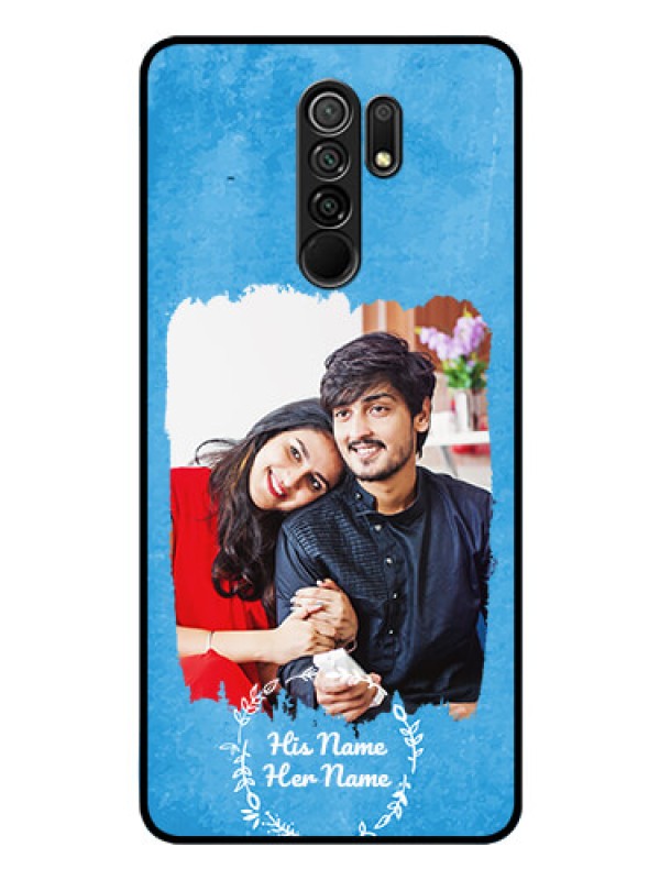 Custom Poco M2 Reloaded Custom Glass Phone Case - Blue Color Vintage Design