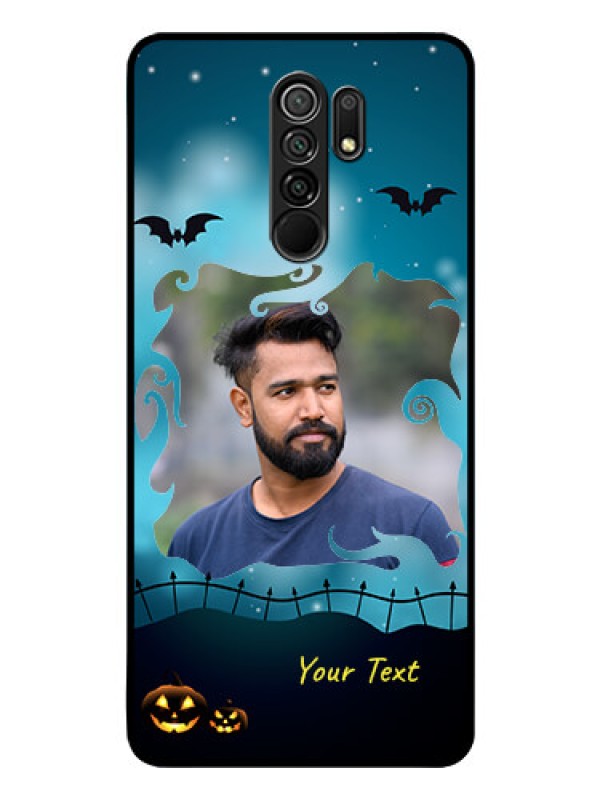 Custom Poco M2 Reloaded Custom Glass Phone Case  - Halloween frame design