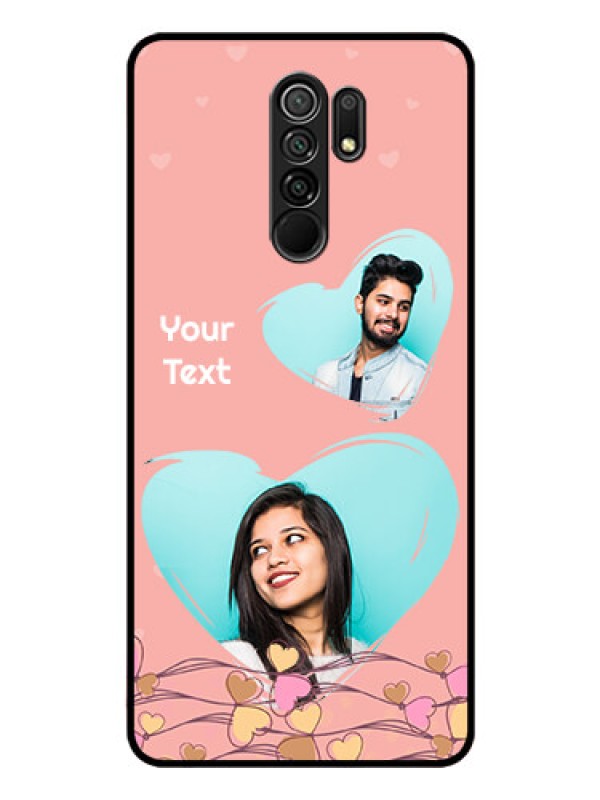 Custom Poco M2 Reloaded Custom Glass Mobile Case  - Love Doodle Design