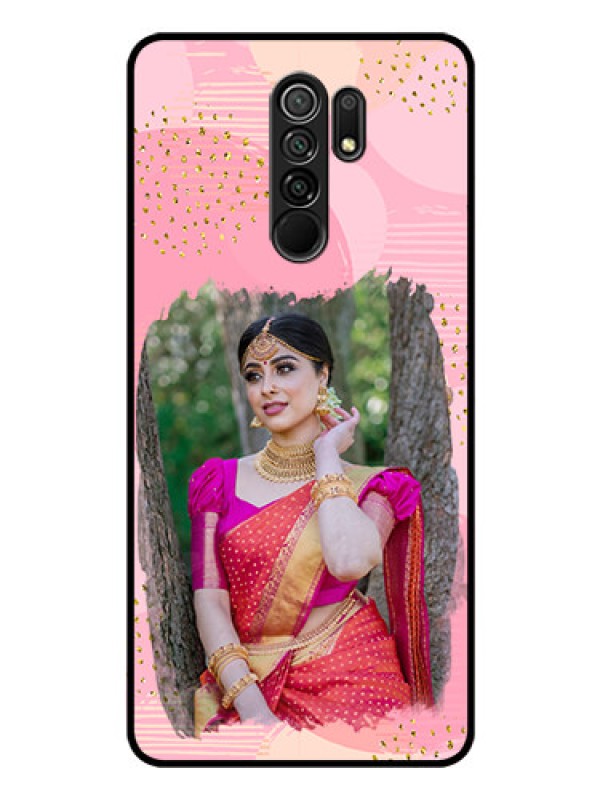 Custom Poco M2 Reloaded Personalized Glass Phone Case  - Gold Glitter Splash Design