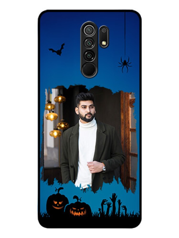 Custom Poco M2 Reloaded Photo Printing on Glass Case  - with pro Halloween design 