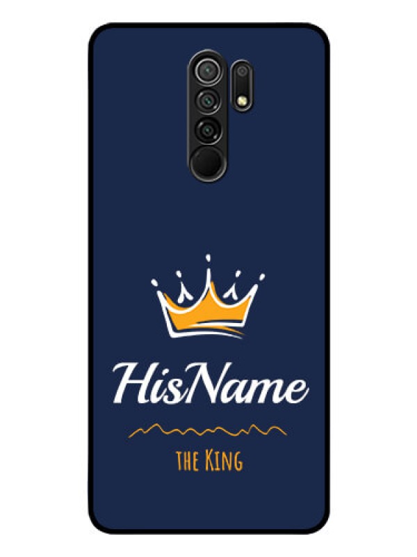 Custom Poco M2 Reloaded Glass Phone Case King with Name