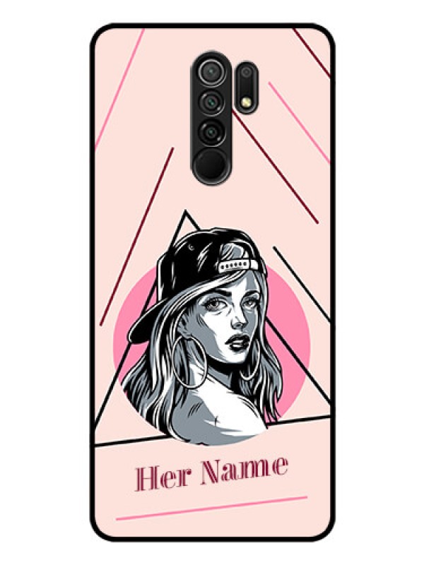 Custom Poco M2 Reloaded Personalized Glass Phone Case - Rockstar Girl Design