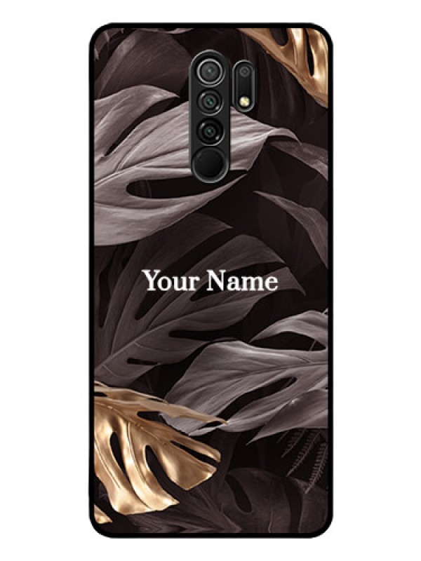 Custom Poco M2 Reloaded Personalised Glass Phone Case - Wild Leaves digital paint Design