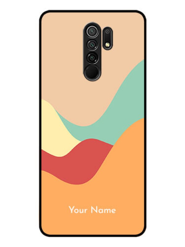 Custom Poco M2 Reloaded Personalized Glass Phone Case - Ocean Waves Multi-colour Design