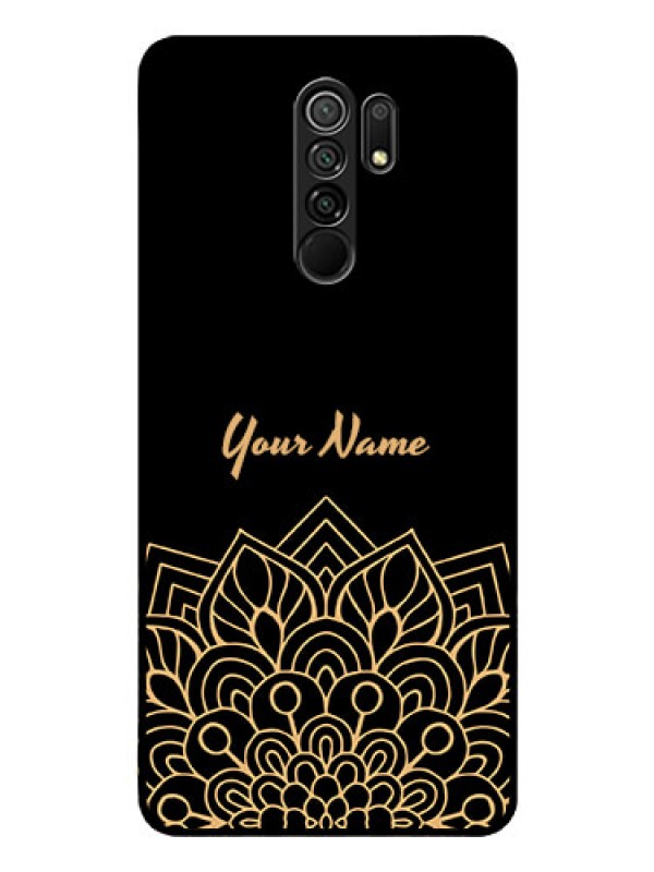 Custom Poco M2 Reloaded Custom Glass Phone Case - Golden mandala Design