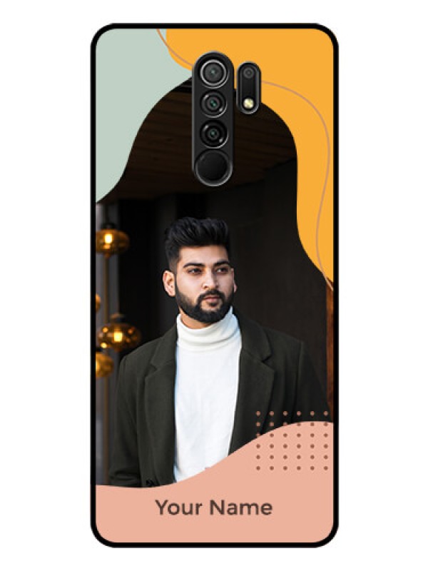 Custom Poco M2 Reloaded Personalized Glass Phone Case - Tri-coloured overlay design