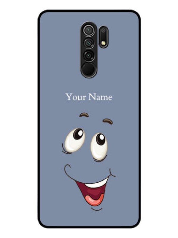 Custom Poco M2 Reloaded Photo Printing on Glass Case - Laughing Cartoon Face Design