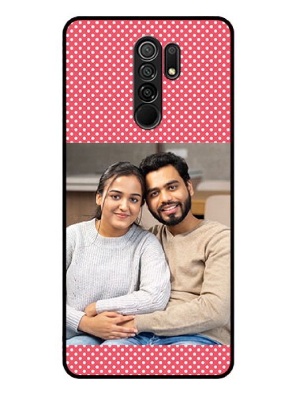 Custom Poco M2 Custom Glass Phone Case  - White Dotted Design