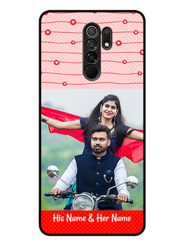 Custom Poco M2 Personalized Glass Phone Case  - Red Pattern Case Design