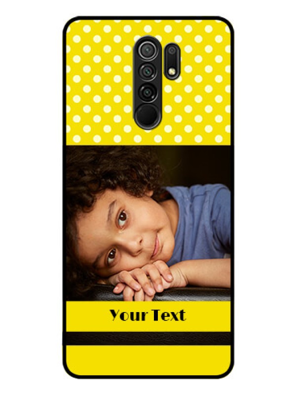 Custom Poco M2 Custom Glass Phone Case  - Bright Yellow Case Design