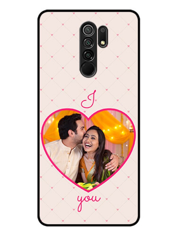 Custom Poco M2 Custom Glass Mobile Case  - Heart Shape Design