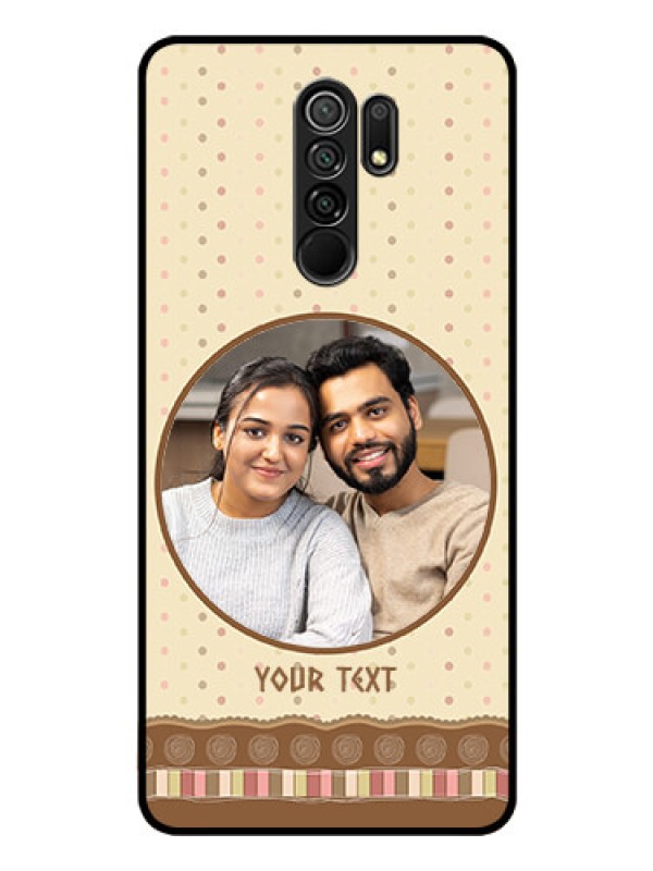 Custom Poco M2 Custom Glass Mobile Case  - Brown Dotted Mobile Case Design