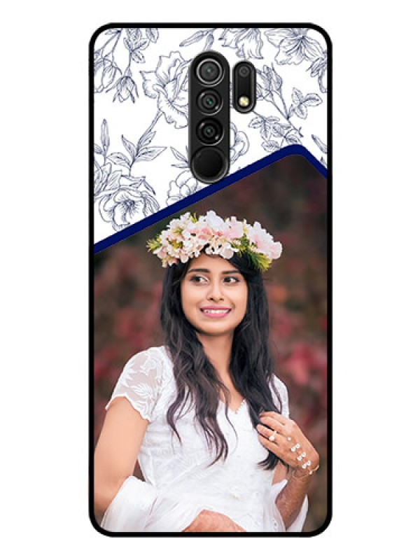 Custom Poco M2 Personalized Glass Phone Case  - Premium Floral Design
