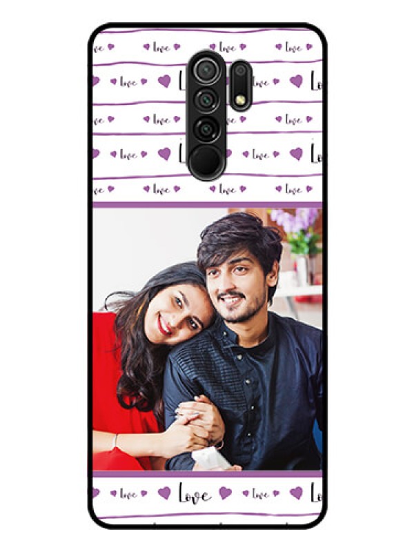 Custom Poco M2 Custom Glass Mobile Case  - Couples Heart Design