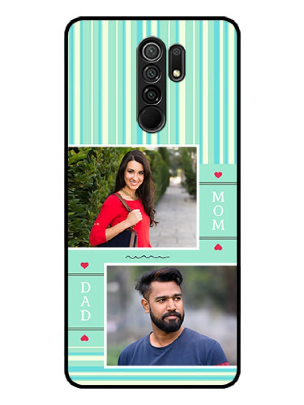 Custom Poco M2 Custom Glass Phone Case  - Mom & Dad Pic Design