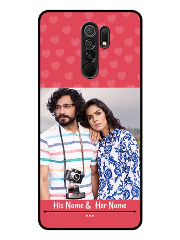 Custom Poco M2 Photo Printing on Glass Case  - Simple Love Design