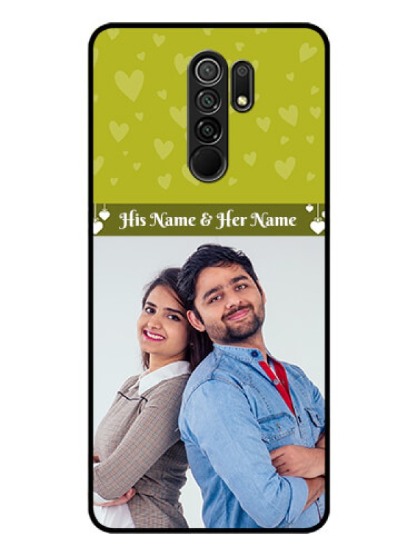 Custom Poco M2 Custom Glass Phone Case  - You & Me Heart Design