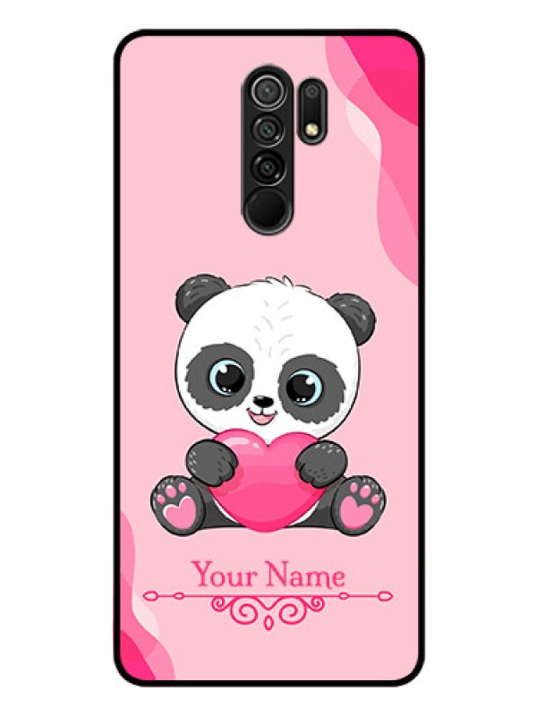 Custom Poco M2 Custom Glass Mobile Case - Cute Panda Design