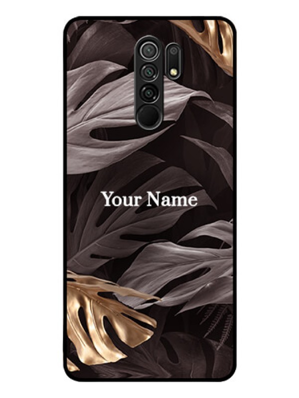 Custom Poco M2 Personalised Glass Phone Case - Wild Leaves digital paint Design