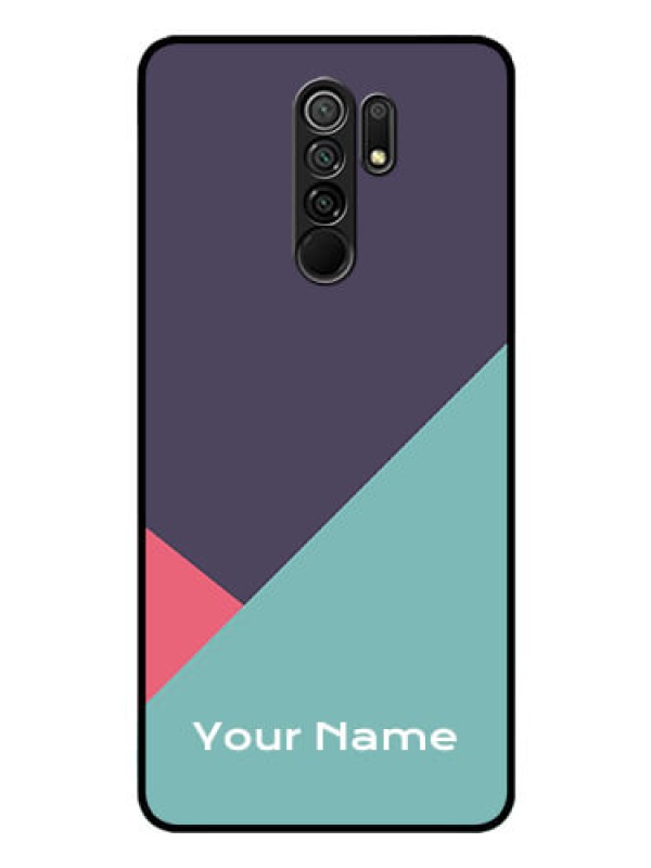 Custom Poco M2 Custom Glass Mobile Case - Tri Color abstract Design