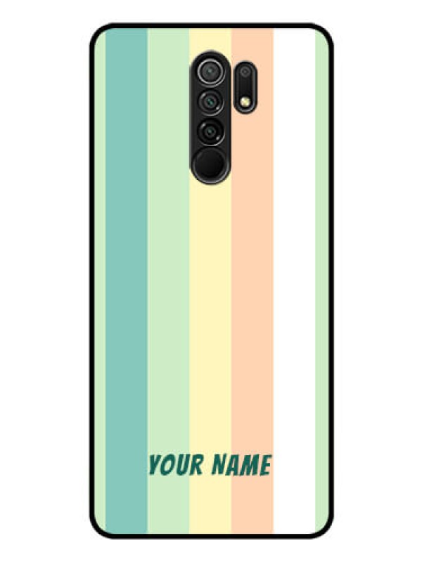 Custom Poco M2 Photo Printing on Glass Case - Multi-colour Stripes Design