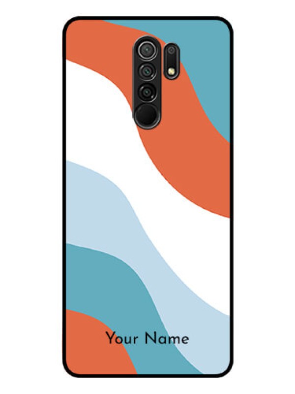 Custom Poco M2 Custom Glass Mobile Case - coloured Waves Design