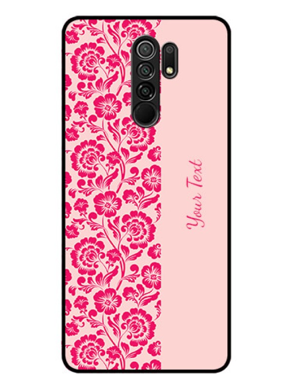 Custom Poco M2 Custom Glass Phone Case - Attractive Floral Pattern Design