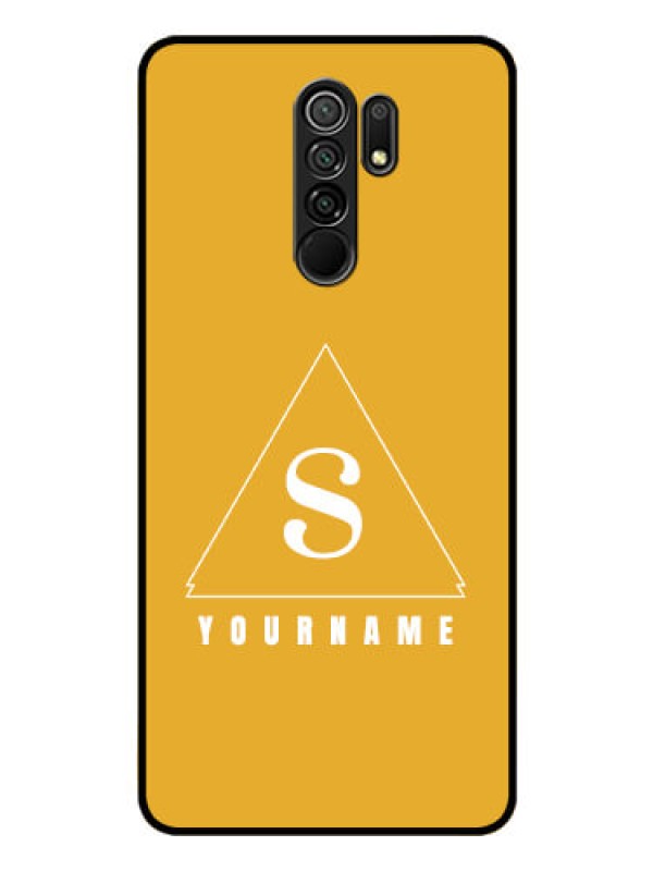Custom Poco M2 Personalized Glass Phone Case - simple triangle Design