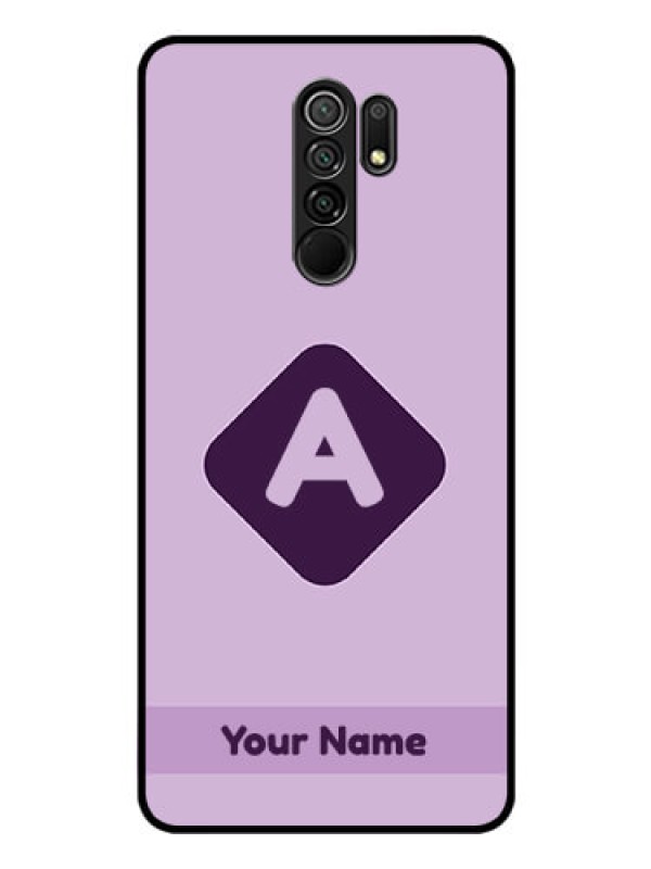 Custom Poco M2 Custom Glass Mobile Case - Custom Letter in curved badge Design