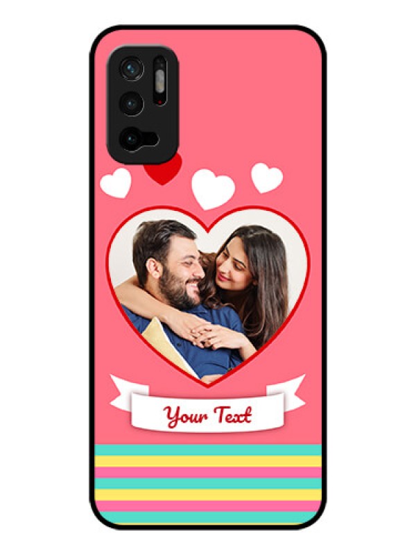 Custom Poco M3 Pro 5G Photo Printing on Glass Case - Love Doodle Design