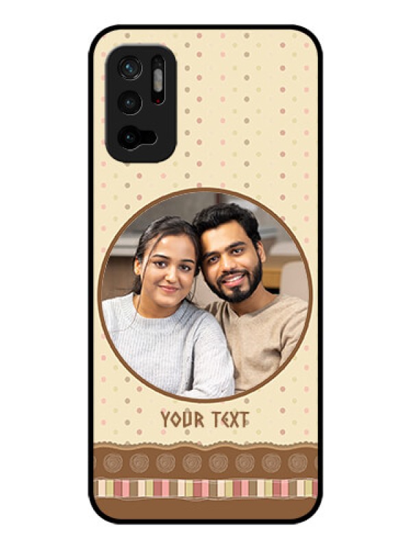 Custom Poco M3 Pro 5G Custom Glass Mobile Case - Brown Dotted Mobile Case Design