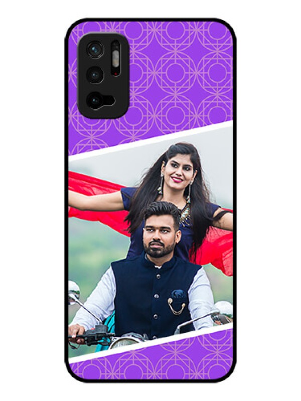 Custom Poco M3 Pro 5G Custom Glass Phone Case - Violet Pattern Design
