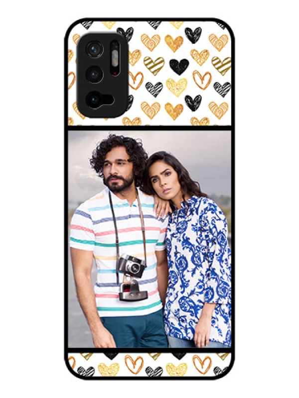 Custom Poco M3 Pro 5G Photo Printing on Glass Case - Love Symbol Design