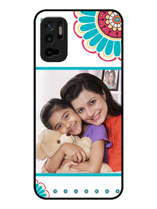 Custom Poco M3 Pro 5G Custom Glass Phone Case - Flower Design