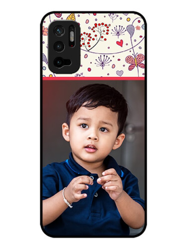 Custom Poco M3 Pro 5G Custom Glass Mobile Case - Premium Floral Design