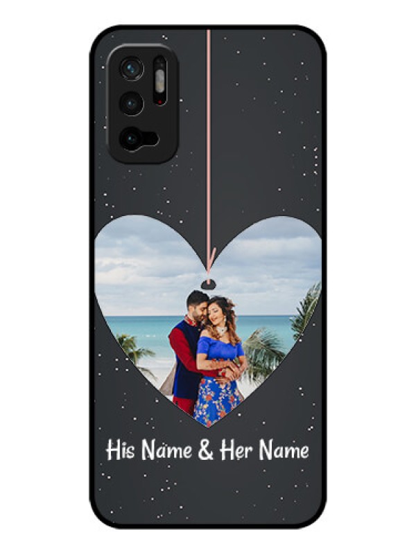 Custom Poco M3 Pro 5G Custom Glass Phone Case - Hanging Heart Design