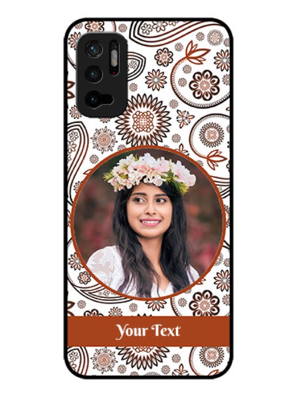 Custom Poco M3 Pro 5G Custom Glass Mobile Case - Abstract Floral Design 