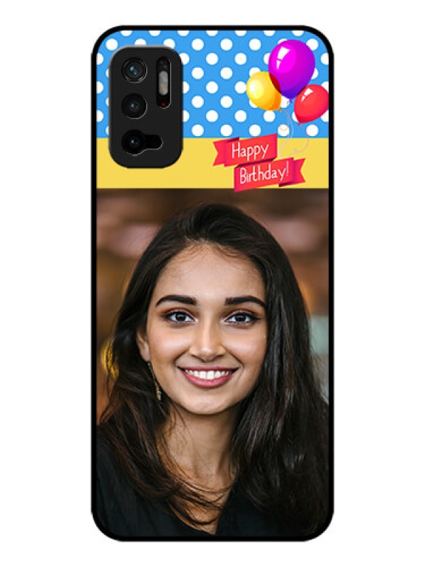 Custom Poco M3 Pro 5G Custom Glass Mobile Case - Happy Birthday Design