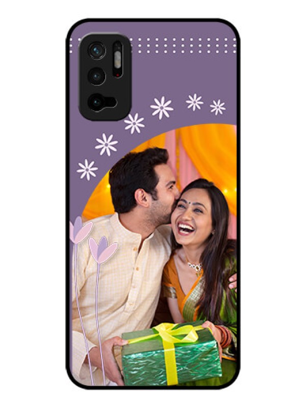 Custom Poco M3 Pro 5G Custom Glass Mobile Case - Lavender flowers design 