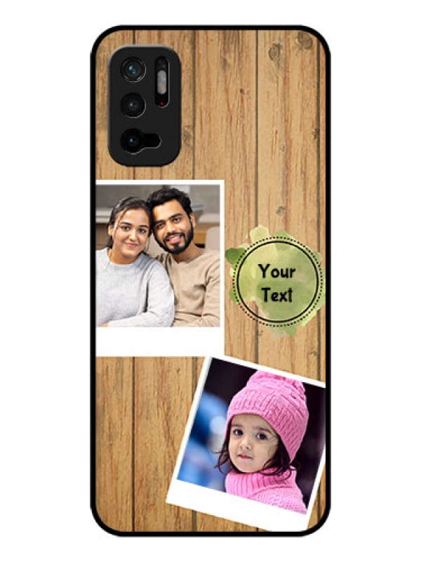 Custom Poco M3 Pro 5G Custom Glass Phone Case - Wooden Texture Design