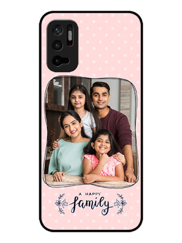 Custom Poco M3 Pro 5G Custom Glass Phone Case - Family with Dots Design