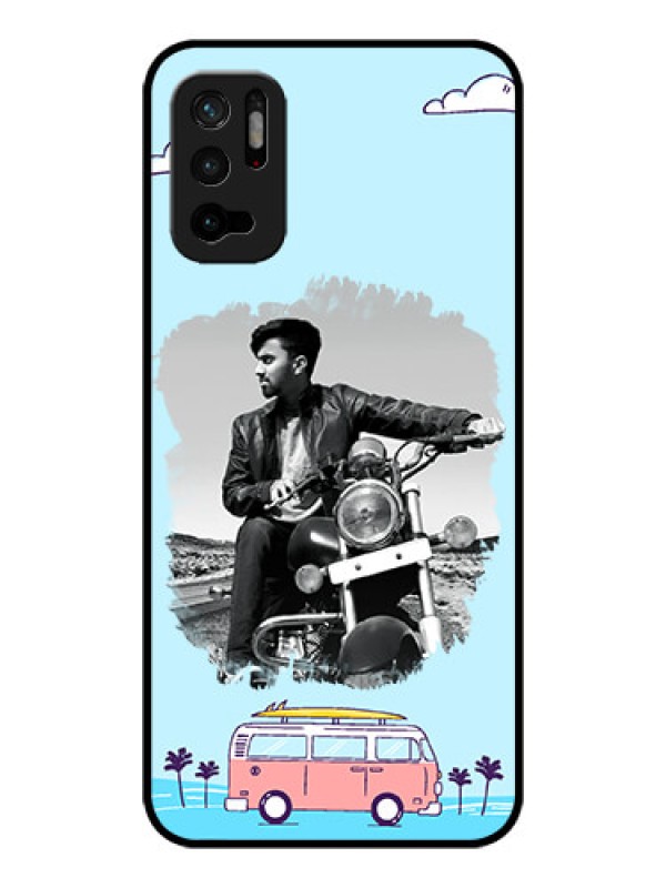 Custom Poco M3 Pro 5G Photo Printing on Glass Case - Travel & Adventure Design