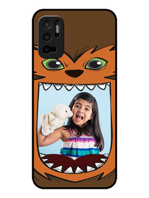 Custom Poco M3 Pro 5G Photo Printing on Glass Case - Owl Monster Back Case Design