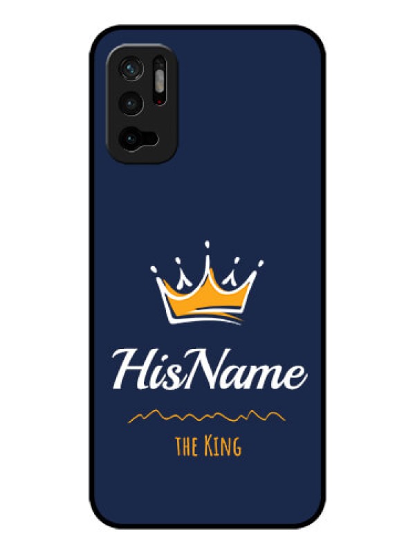Custom Poco M3 Pro 5G Glass Phone Case King with Name