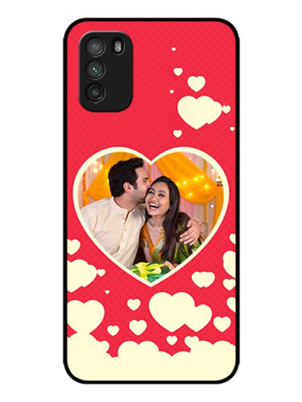 Custom Poco M3 Custom Glass Mobile Case  - Love Symbols Phone Cover Design