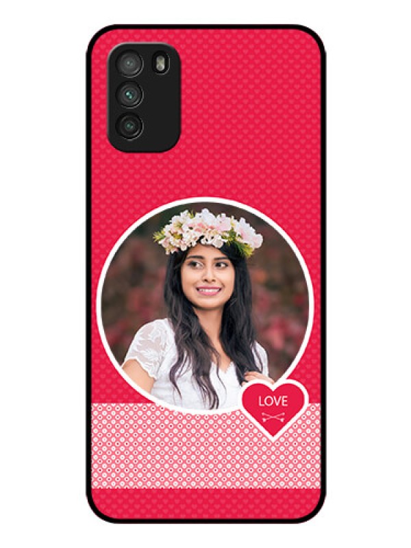 Custom Poco M3 Personalised Glass Phone Case  - Pink Pattern Design